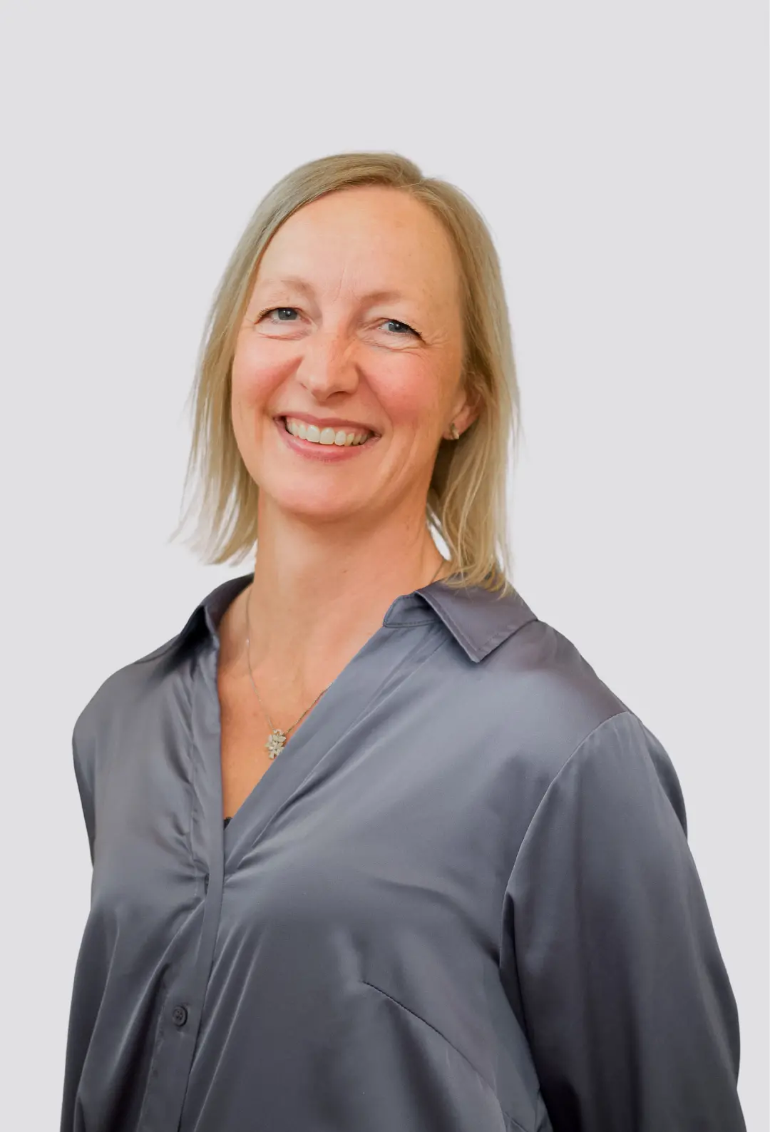 Billede af klinikkens synstræner, Birthe.